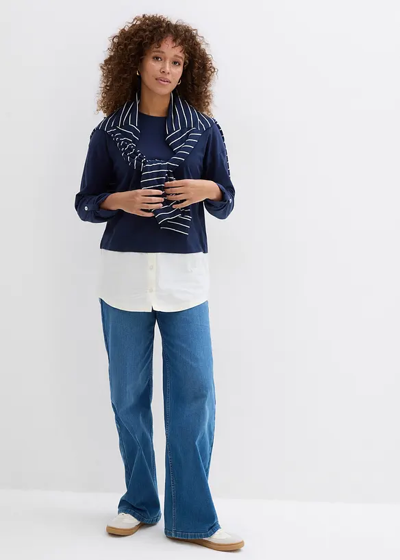 Shirt mit Bluseneinsatz, bonprix