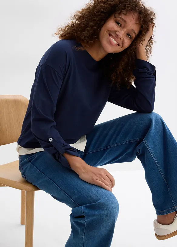 Shirt mit Bluseneinsatz, bonprix