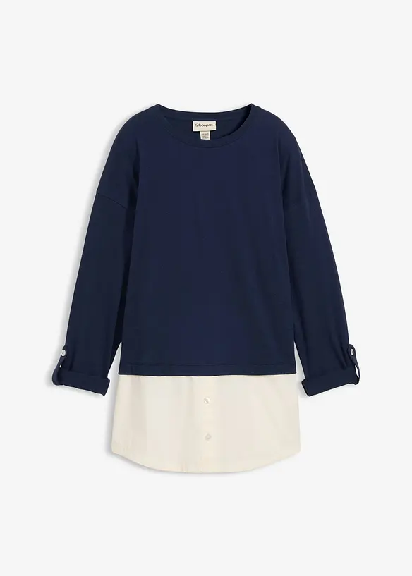 Shirt mit Bluseneinsatz, bonprix