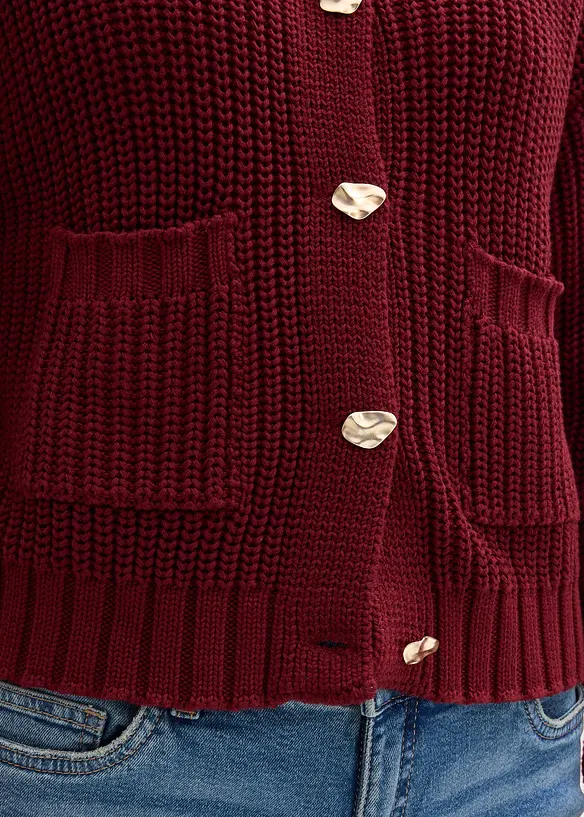 Gilet en grosse maille avec boutons martel&eacute;s, bonprix