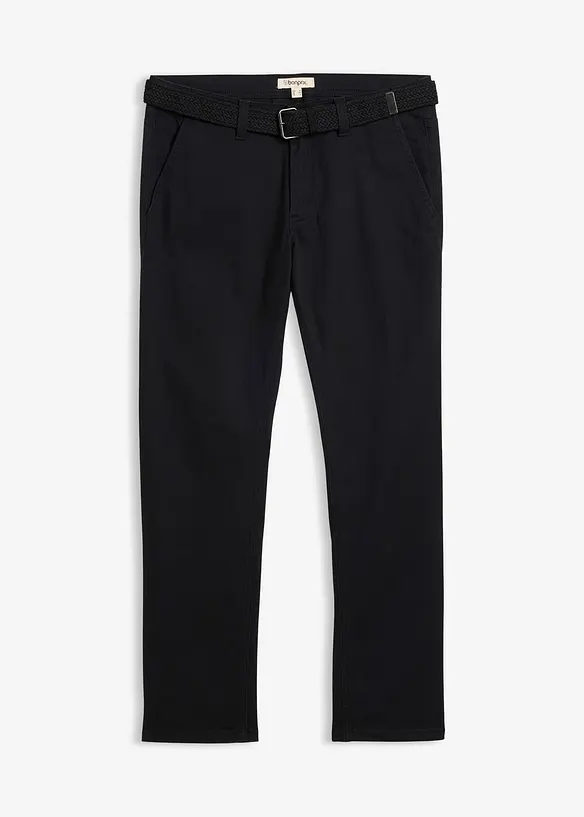 Pantalon chino extensible regular &agrave; taille &eacute;lastiqu&eacute;e, droit, bonprix