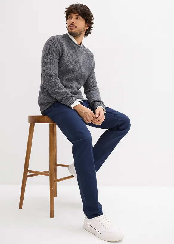 Pantalon chino extensible regular &agrave; taille &eacute;lastiqu&eacute;e, droit, bonprix