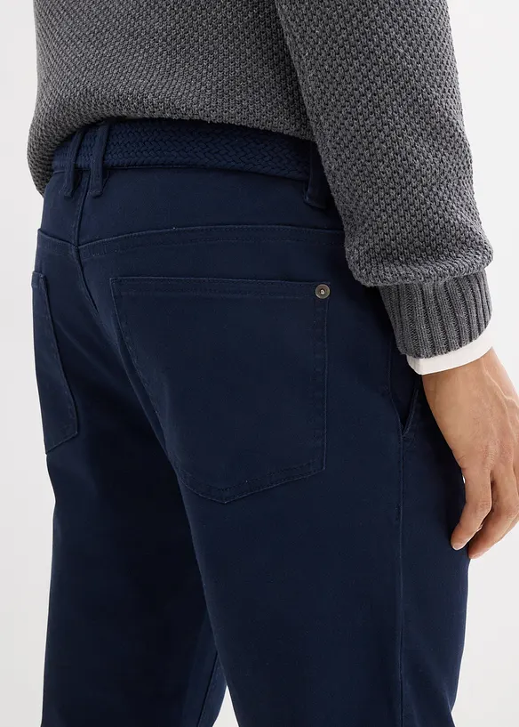 Pantalon chino extensible regular &agrave; taille &eacute;lastiqu&eacute;e, droit, bonprix