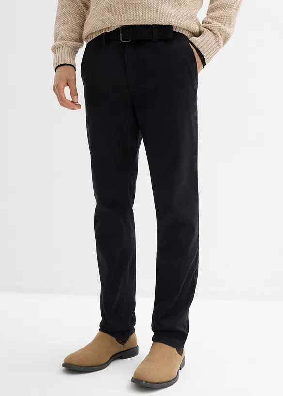 Pantalon chino extensible regular &agrave; taille &eacute;lastiqu&eacute;e, droit, bonprix
