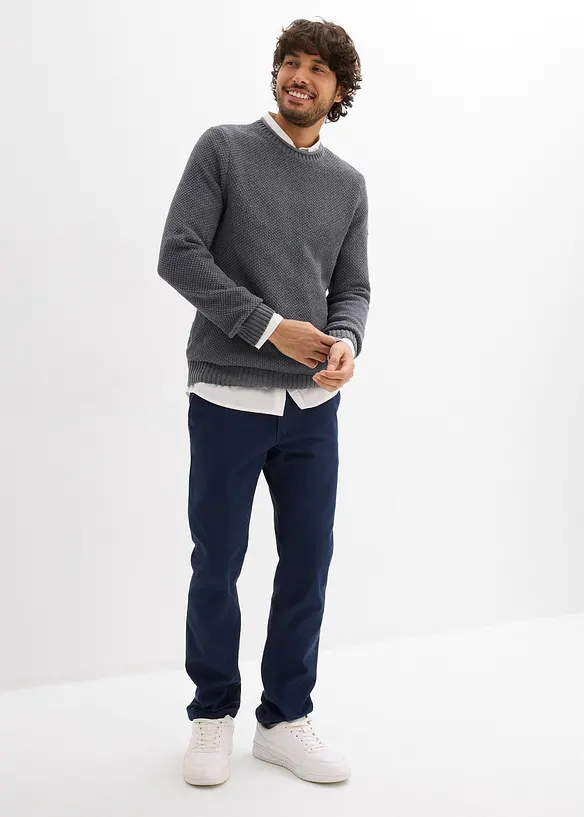 Pantalon chino extensible regular &agrave; taille &eacute;lastiqu&eacute;e, droit, bonprix