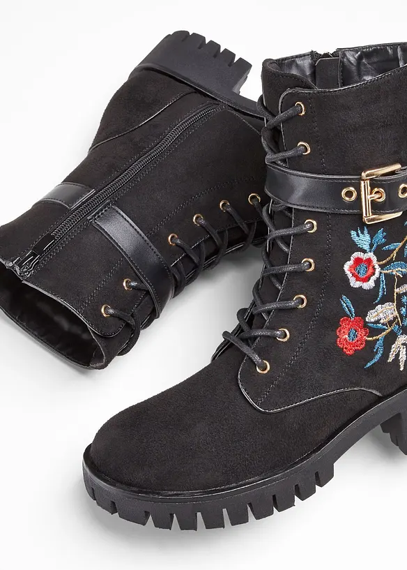 Schn&uuml;rboots mit Stickerei, bonprix