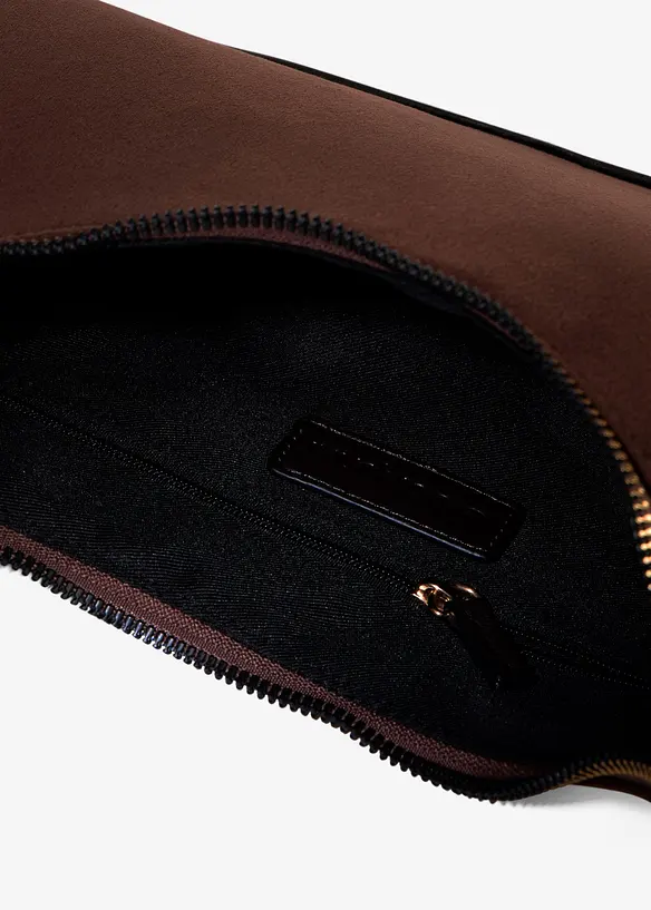 Sac &agrave; bandouli&egrave;re en su&eacute;dine avec passepoil, bonprix