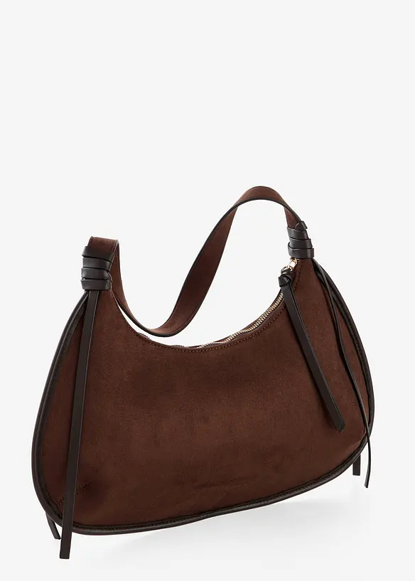 Sac &agrave; bandouli&egrave;re en su&eacute;dine avec passepoil, bonprix