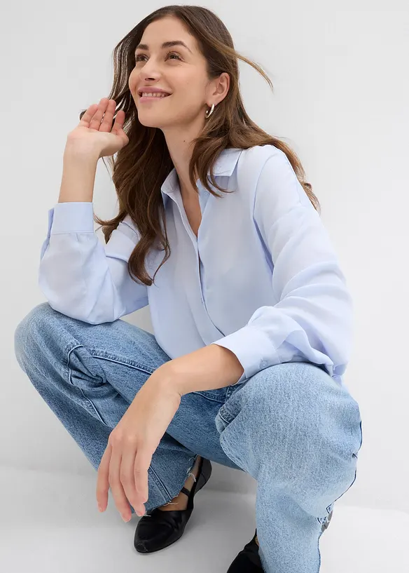 Hemdbluse aus flie&szlig;endem Satin, bonprix