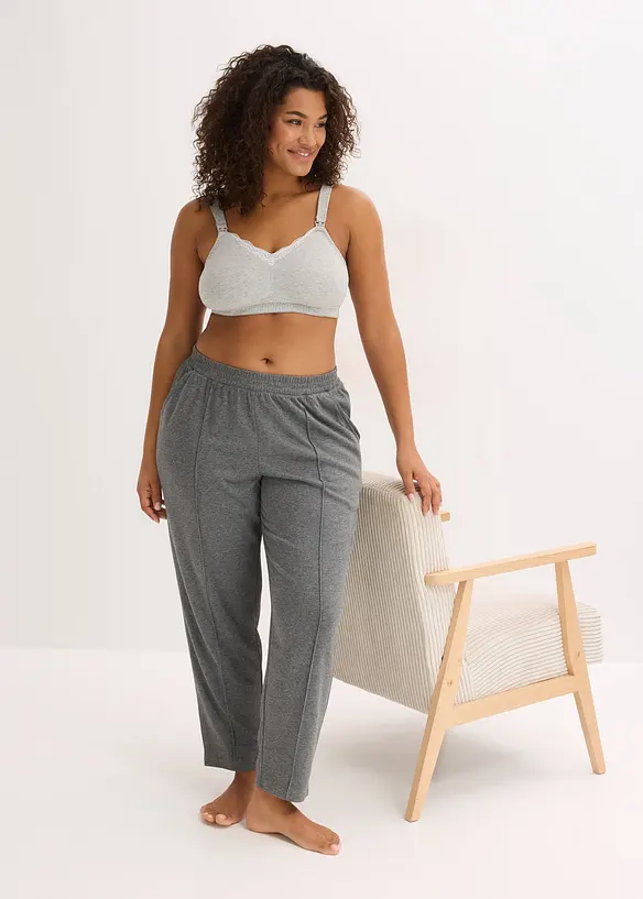 Lot de 2 soutiens-gorge d&rsquo;allaitement sans armatures avec coton et dentelle, bonprix