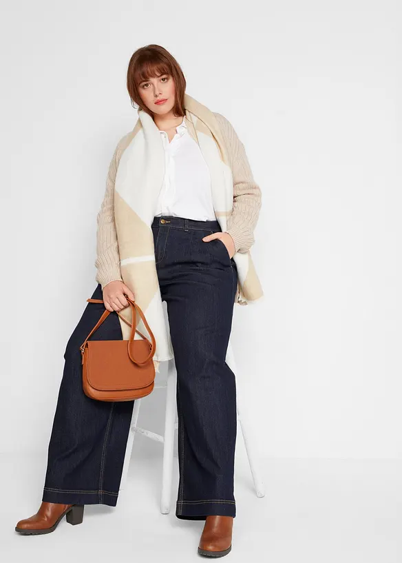 Wide-Leg-Jeans High Waist, Bequembund, bonprix