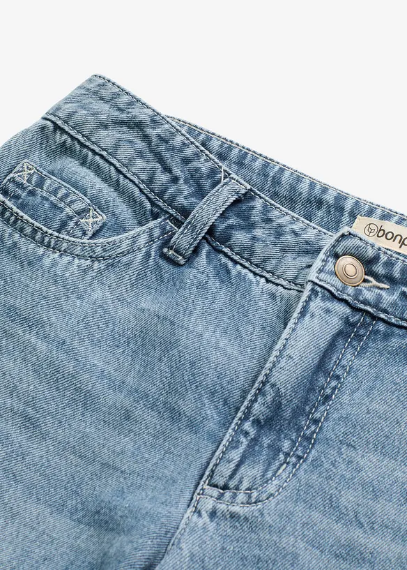 Jean large taille mi-haute, longueur sol, peu extensible, bonprix