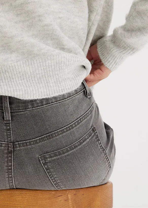 Wide-Leg-Jeans, Mid Waist, Stretch, bonprix