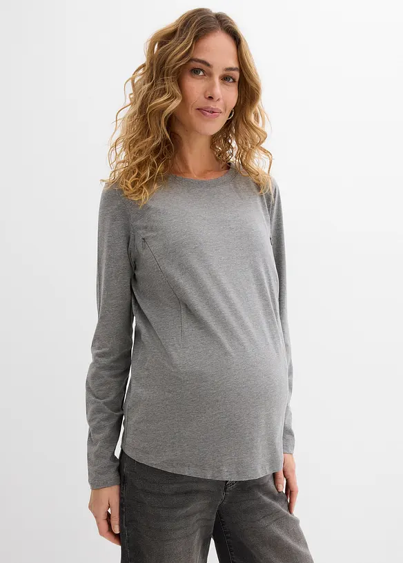 Umstandsshirts mit diskreter Stillfunktion mit Bio-Baumwolle (2er Pack), bonprix