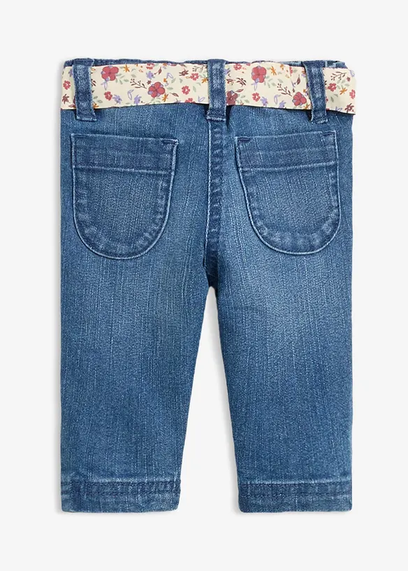 Schlupfjeans mit G&uuml;rtel, bonprix