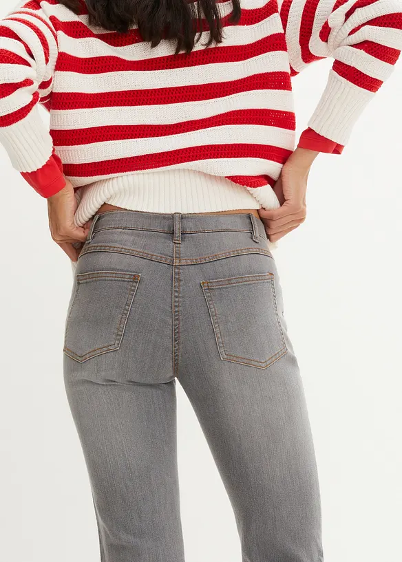 Jean droit taille mi-haute, extensible, bonprix