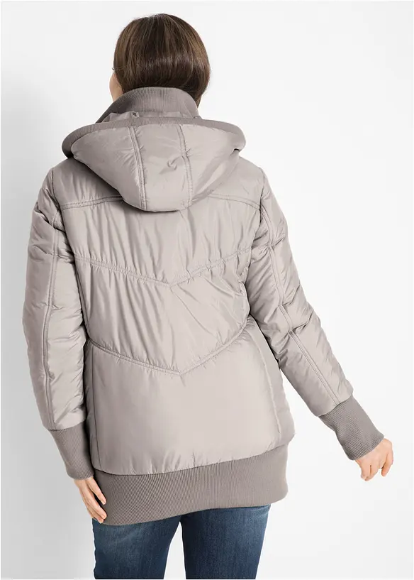 Steppjacke mit breitem Komfortbund und Kapuze, bonprix