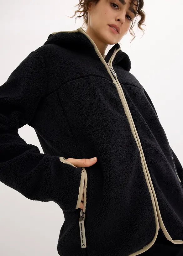 Veste en maille sherpa &agrave; capuche, bonprix