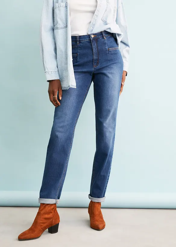 Mom Jeans High Waist, Stretch, bonprix