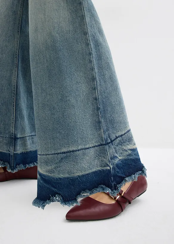 Wide-Leg-Jeans Mid Waist, bonprix