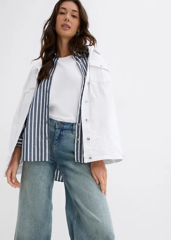 Wide-Leg-Jeans Mid Waist, bonprix