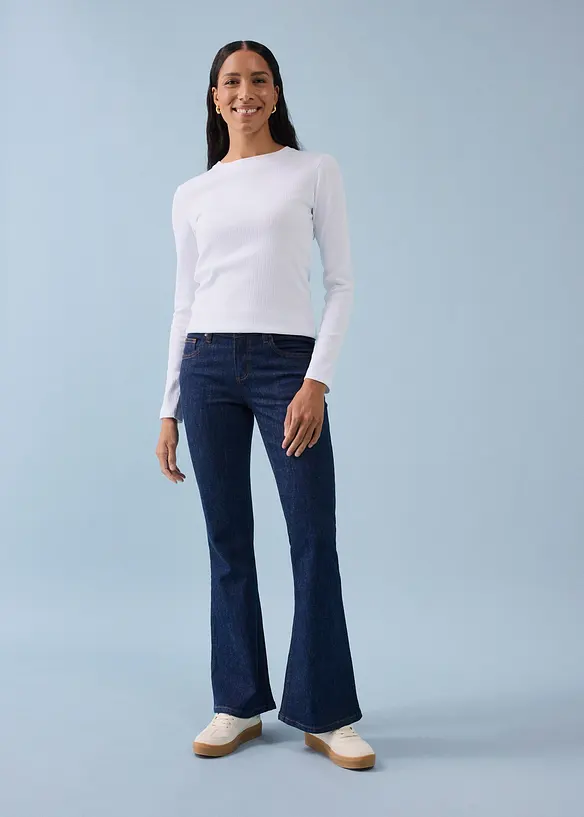 Jean flare taille mi-haute, bonprix