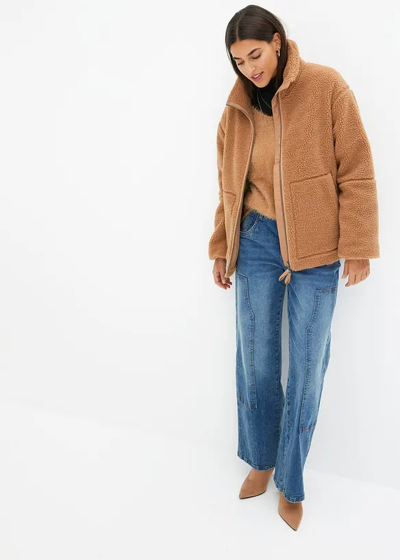 Gef&uuml;tterte Teddy-Fleece Jacke, bonprix