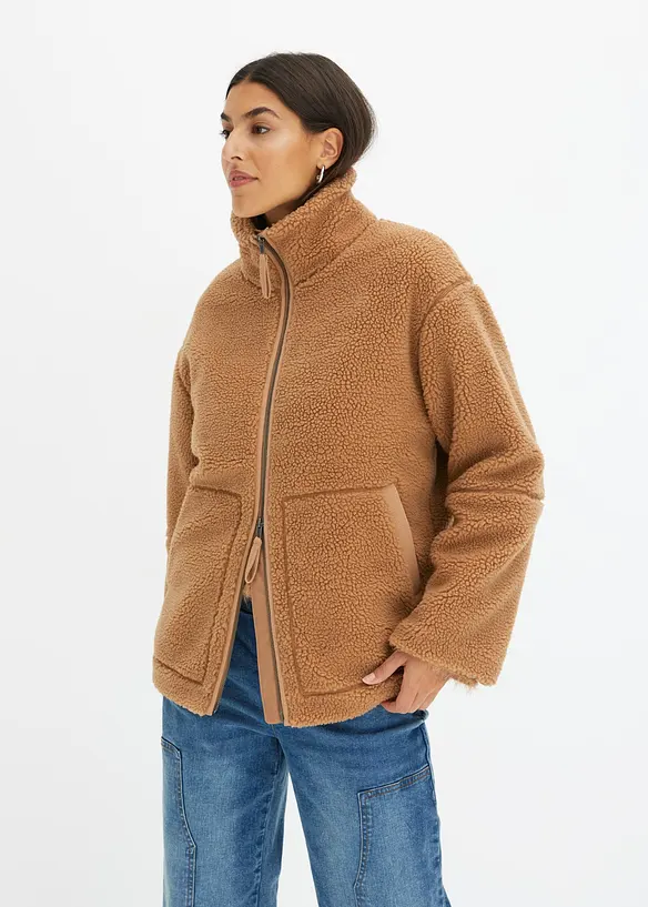 Gef&uuml;tterte Teddy-Fleece Jacke, bonprix