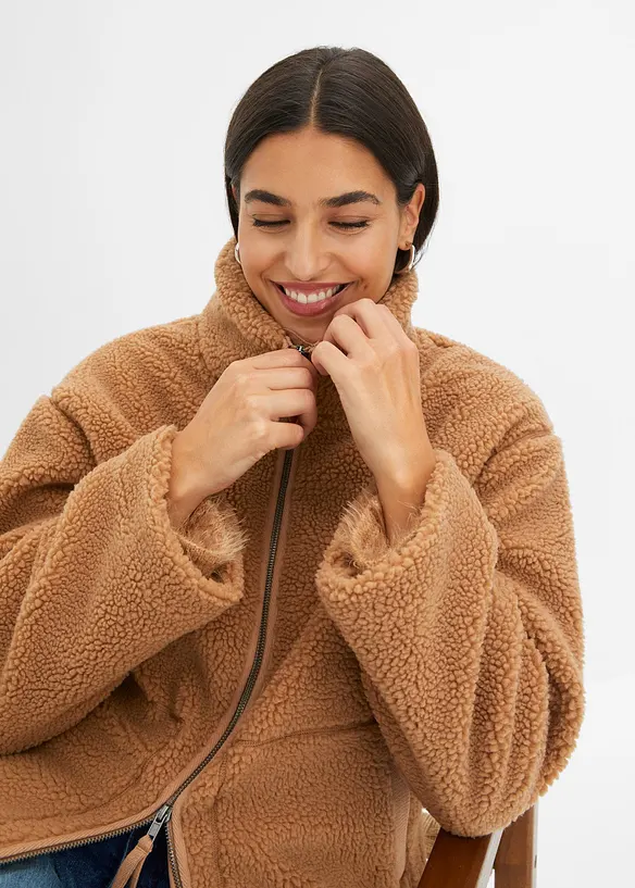 Gef&uuml;tterte Teddy-Fleece Jacke, bonprix
