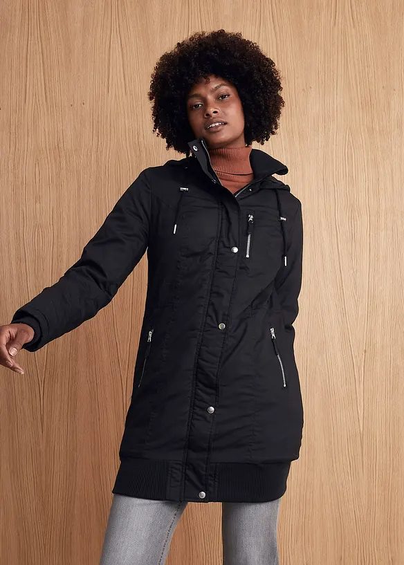 Longjacke mit Kapuze, wattiert, bonprix