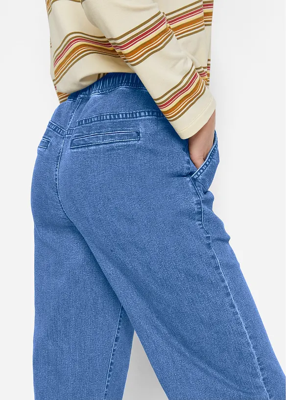 Wide Leg Jeans Mid Waist, Stretch, bonprix