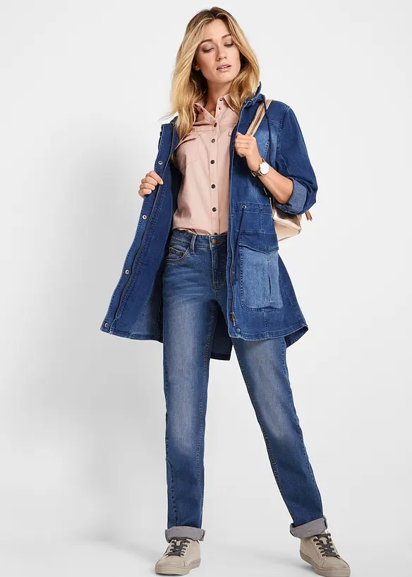 Jean Straight taille mi-haute, extensible, bonprix