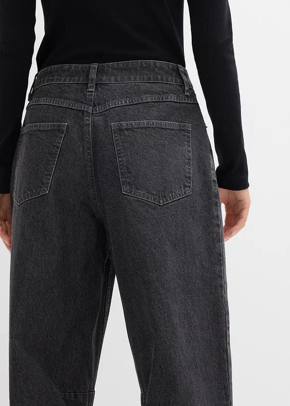 Jean barrel taille mi-haute, bonprix