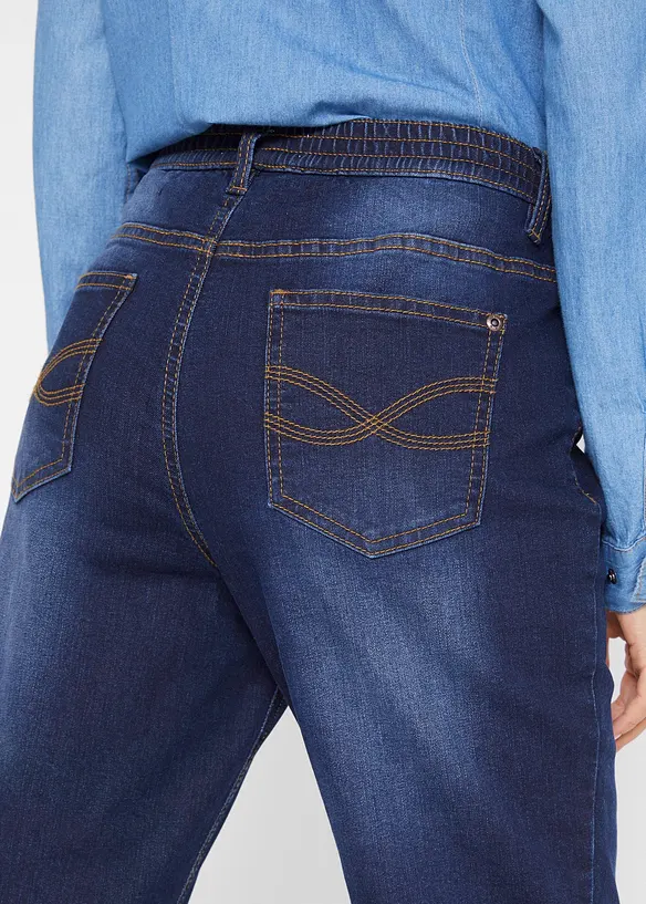 Jean droit taille mi-haute, thermique, bonprix