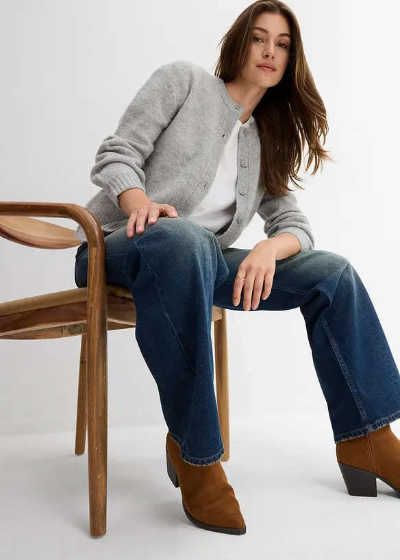 Loose Straight-Jeans High Waist, Low Stretch, bonprix