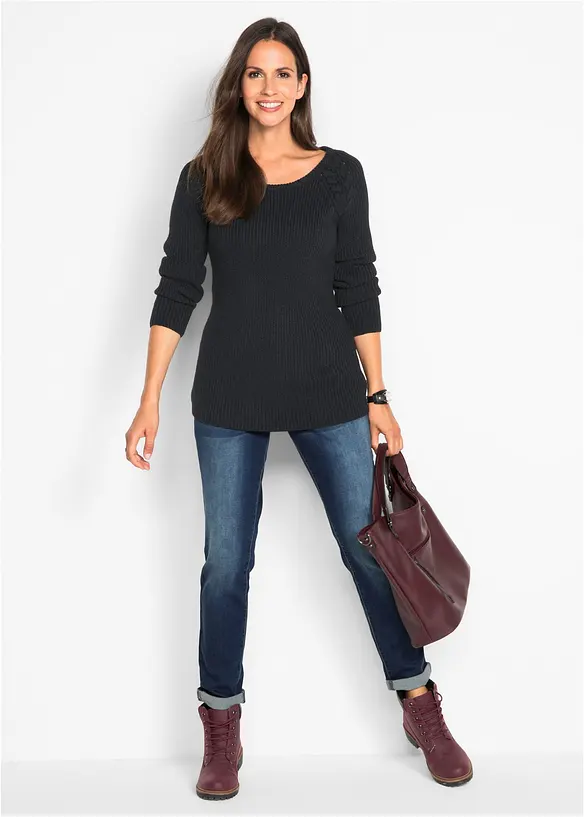 Jean boyfriend taille mi-haute, extensible, bonprix