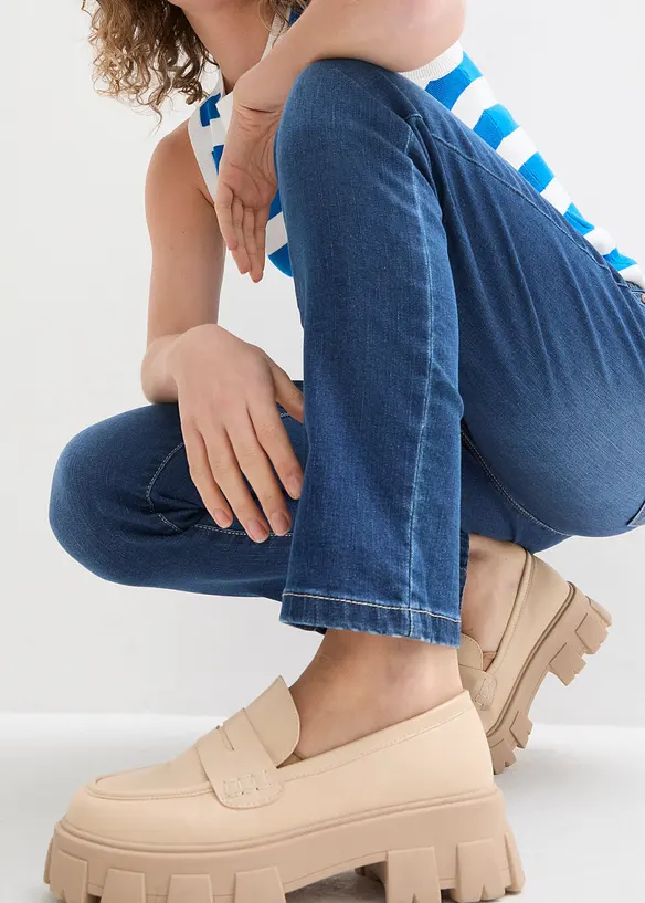 Jean boyfriend taille mi-haute, extensible, bonprix