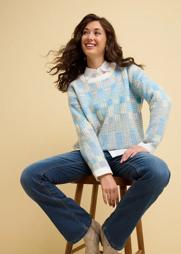 Jean bootcut taille haute, thermique, bonprix