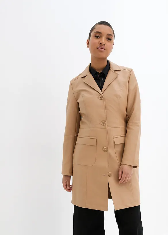 Manteau avec revers, cintr&eacute;, bonprix