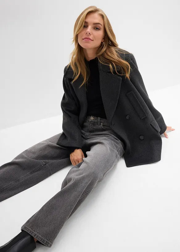 Jean barrel taille mi-haute, bonprix