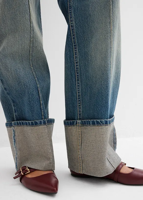 Jean droit et loose, taille haute, bonprix