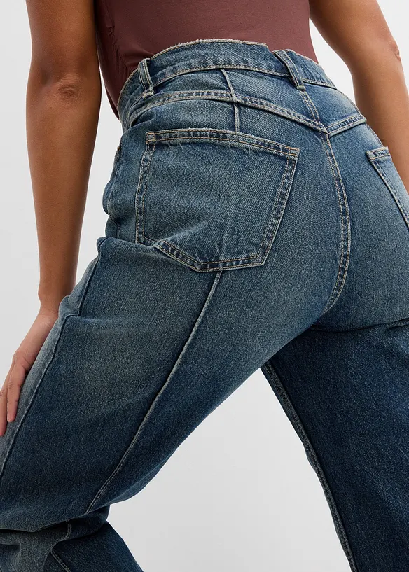 Jean droit et loose, taille haute, bonprix