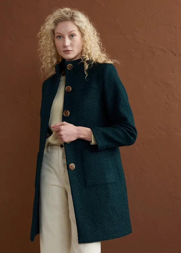 Boucl&eacute;-Mantel mit Taschen, bonprix