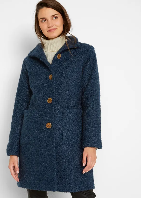 Manteau en boucl&eacute; avec poches, bonprix
