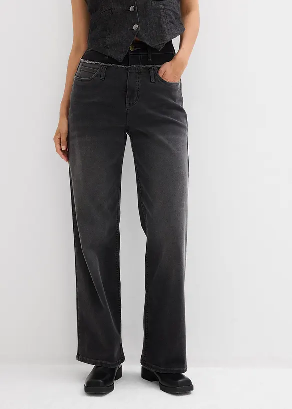 Wide-Leg-Jeans High Waist, bonprix