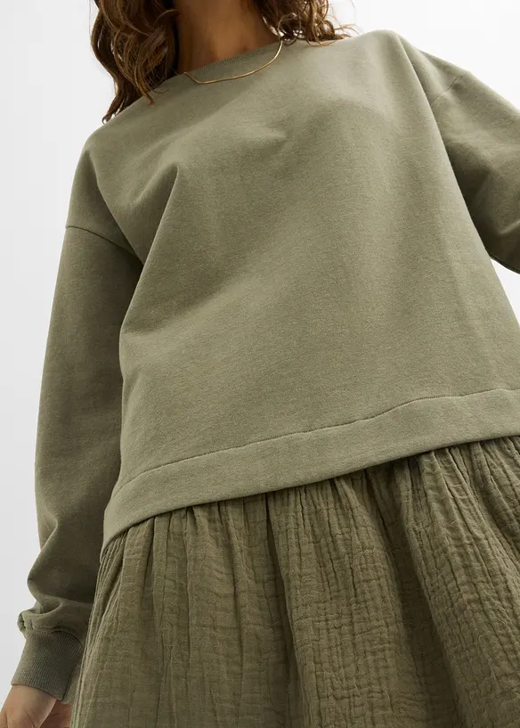 Sweatkleid mit Webrock, bonprix