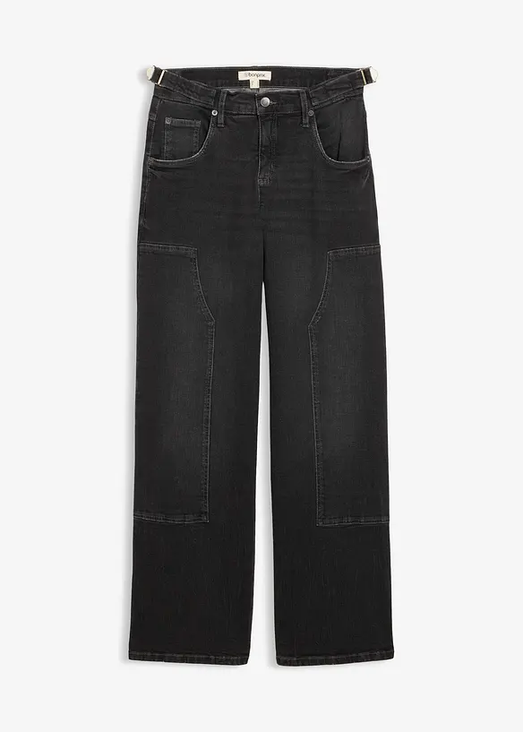 Wide-Leg Jeans Mid Waist, bonprix