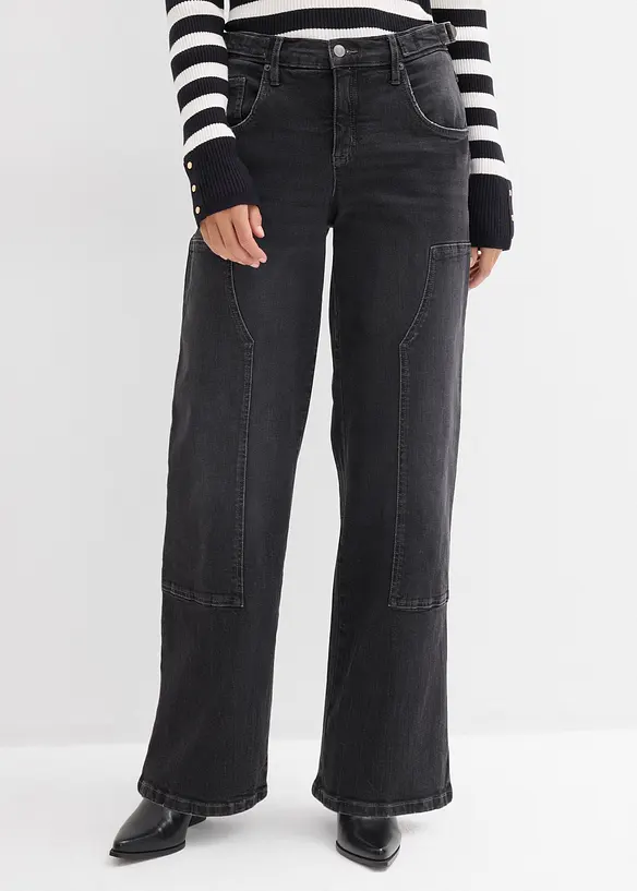 Wide-Leg Jeans Mid Waist, bonprix