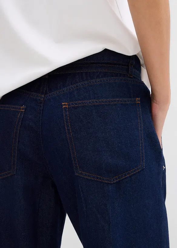 Wide-Leg-Jeans Mid Waist mit G&uuml;rtel, bonprix