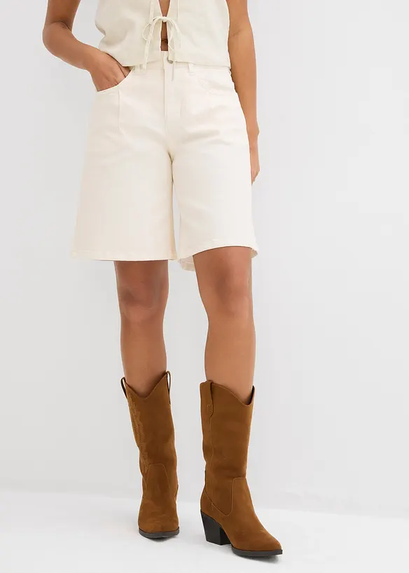 Bermuda en jean, taille mi-haute, bonprix